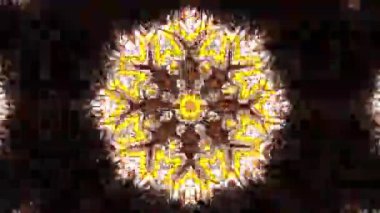 Psikedelik Kaleydoskop Patlaması simetrik kaleydoskop şekilleri patlıyor ve canlı renklerle beatendly döngülerde şekil değiştiriyor
