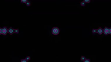 Psikedelik Kaleydoskop Patlaması simetrik kaleydoskop şekilleri patlıyor ve canlı renklerle beatendly döngülerde şekil değiştiriyor