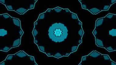 Psikedelik Kaleydoskop Patlaması simetrik kaleydoskop şekilleri patlıyor ve canlı renklerle beatendly döngülerde şekil değiştiriyor