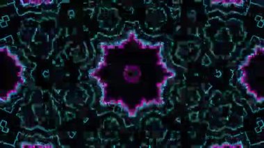 Psikedelik Kaleydoskop Patlaması simetrik kaleydoskop şekilleri patlıyor ve canlı renklerle beatendly döngülerde şekil değiştiriyor