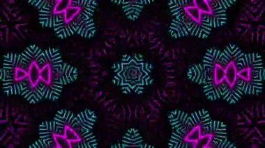 Psikedelik Kaleydoskop Patlaması simetrik kaleydoskop şekilleri patlıyor ve canlı renklerle beatendly döngülerde şekil değiştiriyor