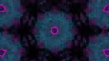 Psikedelik Kaleydoskop Patlaması simetrik kaleydoskop şekilleri patlıyor ve canlı renklerle beatendly döngülerde şekil değiştiriyor