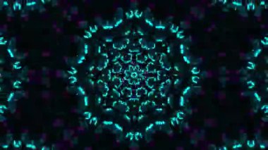 Psikedelik Kaleydoskop Patlaması simetrik kaleydoskop şekilleri patlıyor ve canlı renklerle beatendly döngülerde şekil değiştiriyor