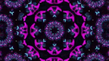 Psikedelik Kaleydoskop Patlaması simetrik kaleydoskop şekilleri patlıyor ve canlı renklerle beatendly döngülerde şekil değiştiriyor