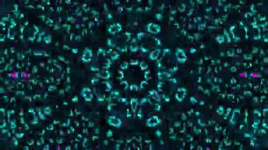 Psikedelik Kaleydoskop Patlaması simetrik kaleydoskop şekilleri patlıyor ve canlı renklerle beatendly döngülerde şekil değiştiriyor