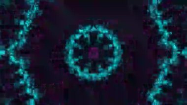 Psikedelik Kaleydoskop Patlaması simetrik kaleydoskop şekilleri patlıyor ve canlı renklerle beatendly döngülerde şekil değiştiriyor