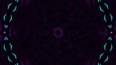 Psikedelik Kaleydoskop Patlaması simetrik kaleydoskop şekilleri patlıyor ve canlı renklerle beatendly döngülerde şekil değiştiriyor