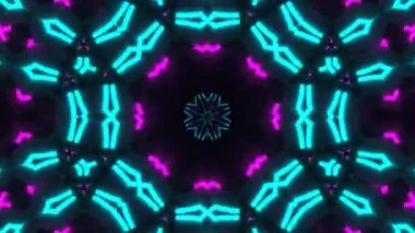 Psikedelik Kaleydoskop Patlaması simetrik kaleydoskop şekilleri patlıyor ve canlı renklerle beatendly döngülerde şekil değiştiriyor