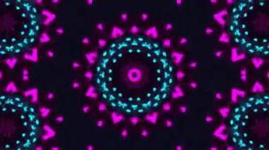 Psikedelik Kaleydoskop Patlaması simetrik kaleydoskop şekilleri patlıyor ve canlı renklerle beatendly döngülerde şekil değiştiriyor