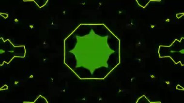 Psikedelik Kaleydoskop Patlaması simetrik kaleydoskop şekilleri patlıyor ve canlı renklerle beatendly döngülerde şekil değiştiriyor