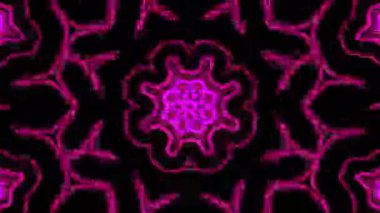 Psikedelik Kaleydoskop Patlaması simetrik kaleydoskop şekilleri patlıyor ve canlı renklerle beatendly döngülerde şekil değiştiriyor
