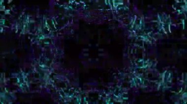 Psikedelik Kaleydoskop Patlaması simetrik kaleydoskop şekilleri patlıyor ve canlı renklerle beatendly döngülerde şekil değiştiriyor