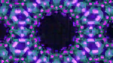 Psikedelik Kaleydoskop Patlaması simetrik kaleydoskop şekilleri patlıyor ve canlı renklerle beatendly döngülerde şekil değiştiriyor