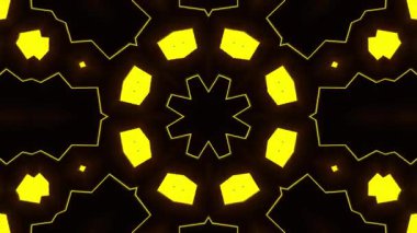 Psikedelik Kaleydoskop Patlaması simetrik kaleydoskop şekilleri patlıyor ve canlı renklerle beatendly döngülerde şekil değiştiriyor