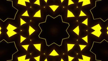 Psikedelik Kaleydoskop Patlaması simetrik kaleydoskop şekilleri patlıyor ve canlı renklerle beatendly döngülerde şekil değiştiriyor
