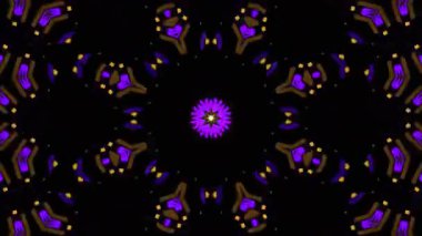 Psikedelik Kaleydoskop Patlaması simetrik kaleydoskop şekilleri patlıyor ve canlı renklerle beatendly döngülerde şekil değiştiriyor