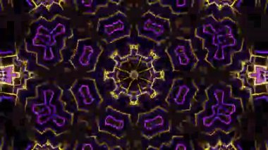 Psikedelik Kaleydoskop Patlaması simetrik kaleydoskop şekilleri patlıyor ve canlı renklerle beatendly döngülerde şekil değiştiriyor