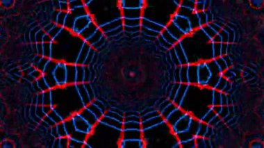 Psikedelik Kaleydoskop Patlaması simetrik kaleydoskop şekilleri patlıyor ve canlı renklerle beatendly döngülerde şekil değiştiriyor