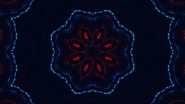 Psikedelik Kaleydoskop Patlaması simetrik kaleydoskop şekilleri patlıyor ve canlı renklerle beatendly döngülerde şekil değiştiriyor