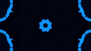 Psikedelik Kaleydoskop Patlaması simetrik kaleydoskop şekilleri patlıyor ve canlı renklerle beatendly döngülerde şekil değiştiriyor