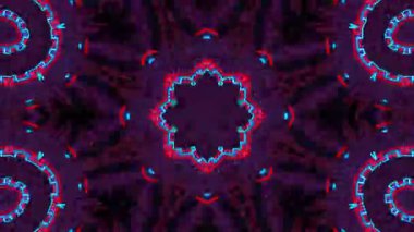 Psikedelik Kaleydoskop Patlaması simetrik kaleydoskop şekilleri patlıyor ve canlı renklerle beatendly döngülerde şekil değiştiriyor