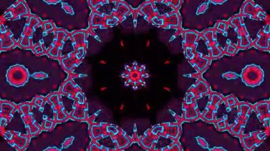 Psikedelik Kaleydoskop Patlaması simetrik kaleydoskop şekilleri patlıyor ve canlı renklerle beatendly döngülerde şekil değiştiriyor