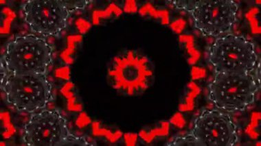 Psikedelik Kaleydoskop Patlaması simetrik kaleydoskop şekilleri patlıyor ve canlı renklerle beatendly döngülerde şekil değiştiriyor