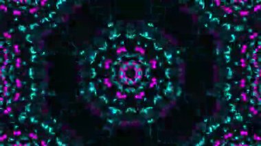 Psikedelik Kaleydoskop Patlaması simetrik kaleydoskop şekilleri patlıyor ve canlı renklerle beatendly döngülerde şekil değiştiriyor