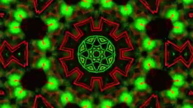 Psikedelik Kaleydoskop Patlaması simetrik kaleydoskop şekilleri patlıyor ve canlı renklerle beatendly döngülerde şekil değiştiriyor