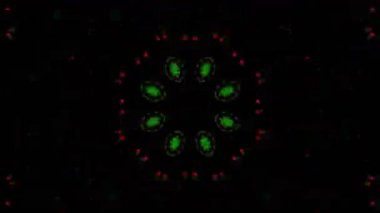 Psikedelik Kaleydoskop Patlaması simetrik kaleydoskop şekilleri patlıyor ve canlı renklerle beatendly döngülerde şekil değiştiriyor