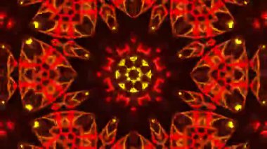 Psikedelik Kaleydoskop Patlaması simetrik kaleydoskop şekilleri patlıyor ve canlı renklerle beatendly döngülerde şekil değiştiriyor