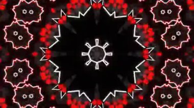 Psikedelik Kaleydoskop Patlaması simetrik kaleydoskop şekilleri patlıyor ve canlı renklerle beatendly döngülerde şekil değiştiriyor
