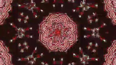 Psikedelik Kaleydoskop Patlaması simetrik kaleydoskop şekilleri patlıyor ve canlı renklerle beatendly döngülerde şekil değiştiriyor