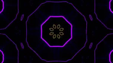 Psikedelik Kaleydoskop Patlaması simetrik kaleydoskop şekilleri patlıyor ve canlı renklerle beatendly döngülerde şekil değiştiriyor