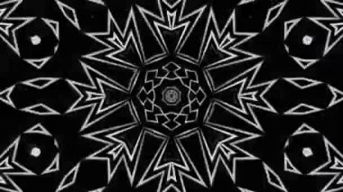 Psikedelik Kaleydoskop Patlaması simetrik kaleydoskop şekilleri patlıyor ve canlı renklerle beatendly döngülerde şekil değiştiriyor
