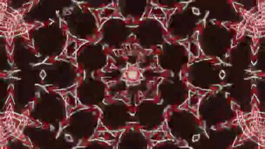 Psikedelik Kaleydoskop Patlaması simetrik kaleydoskop şekilleri patlıyor ve canlı renklerle beatendly döngülerde şekil değiştiriyor