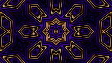 Psikedelik Kaleydoskop Patlaması simetrik kaleydoskop şekilleri patlıyor ve canlı renklerle beatendly döngülerde şekil değiştiriyor
