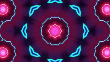 Psikedelik Kaleydoskop Patlaması simetrik kaleydoskop şekilleri patlıyor ve canlı renklerle beatendly döngülerde şekil değiştiriyor