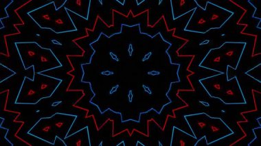 Psikedelik Kaleydoskop Patlaması simetrik kaleydoskop şekilleri patlıyor ve canlı renklerle beatendly döngülerde şekil değiştiriyor