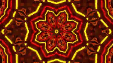 Psikedelik Kaleydoskop Patlaması simetrik kaleydoskop şekilleri patlıyor ve canlı renklerle beatendly döngülerde şekil değiştiriyor