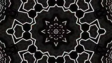 Psikedelik Kaleydoskop Patlaması simetrik kaleydoskop şekilleri patlıyor ve canlı renklerle beatendly döngülerde şekil değiştiriyor