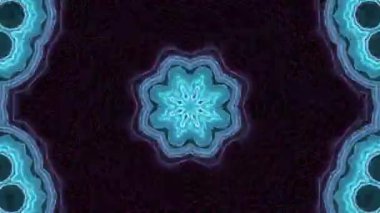 Psikedelik Kaleydoskop Patlaması simetrik kaleydoskop şekilleri patlıyor ve canlı renklerle beatendly döngülerde şekil değiştiriyor