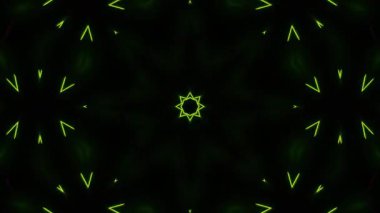 Psikedelik Kaleydoskop Patlaması simetrik kaleydoskop şekilleri patlıyor ve canlı renklerle beatendly döngülerde şekil değiştiriyor