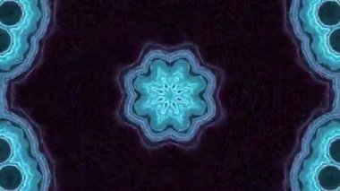 Psikedelik Kaleydoskop Patlaması simetrik kaleydoskop şekilleri patlıyor ve canlı renklerle beatendly döngülerde şekil değiştiriyor
