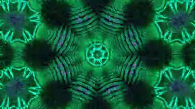 Psikedelik Kaleydoskop Patlaması simetrik kaleydoskop şekilleri patlıyor ve canlı renklerle beatendly döngülerde şekil değiştiriyor