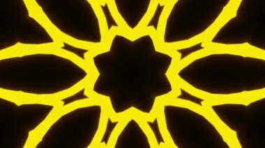 Psikedelik Kaleydoskop Patlaması simetrik kaleydoskop şekilleri patlıyor ve canlı renklerle beatendly döngülerde şekil değiştiriyor