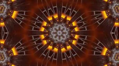Psikedelik Kaleydoskop Patlaması simetrik kaleydoskop şekilleri patlıyor ve canlı renklerle beatendly döngülerde şekil değiştiriyor