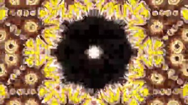 Psikedelik Kaleydoskop Patlaması simetrik kaleydoskop şekilleri patlıyor ve canlı renklerle beatendly döngülerde şekil değiştiriyor