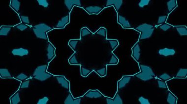 Psikedelik Kaleydoskop Patlaması simetrik kaleydoskop şekilleri patlıyor ve canlı renklerle beatendly döngülerde şekil değiştiriyor