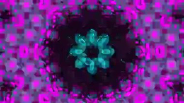 Psikedelik Kaleydoskop Patlaması simetrik kaleydoskop şekilleri patlıyor ve canlı renklerle beatendly döngülerde şekil değiştiriyor